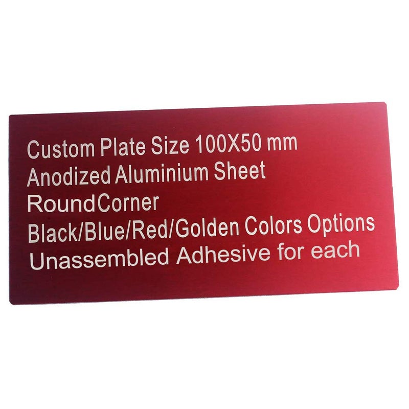 Ebamaz Anodized Aluminium Laser Engraved Mount Metal Plate Etching Sheets 100X50X0.5mm Round Corner with Adhesive (Red,Blank,10PCS) - Image 5